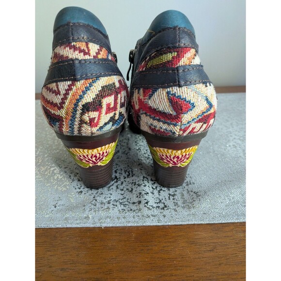 CrazycatZ Shoes Booties Women 42 Colorful Boho Hippie Festival Painted Leather - Picture 2 of 12